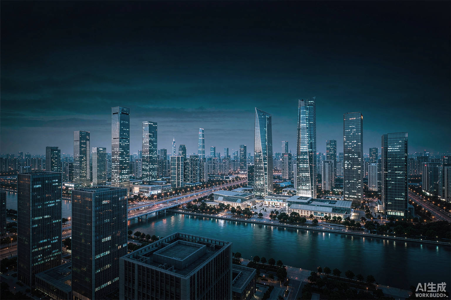 城市夜景全景